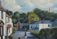 Looking down Rock Lane in Lea village