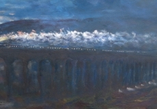 The Flying Scotsman crosses the Ribblehead Viaduct