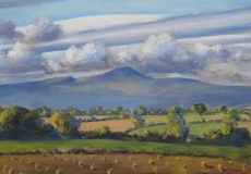 Lenticular clouds above Pen Y Fan, oil, 31 x 12 ins
