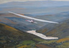Snoopy soaring over Talybont in the Brecon Beacons