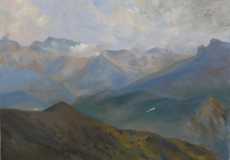 "A glider in the low Alps near Gap", oil, 20 x 16 ins