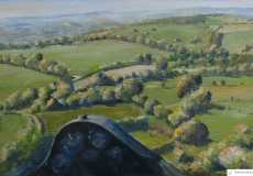 A tricky northwest approach into Talgarth, oil, 24 x 16 ins