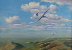 Gliding over the Black Mountains, oil, 20 x 16 ins