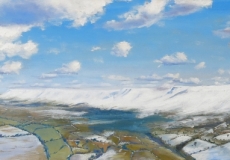 A snowy panorama from Snoopy, oil, 36 x 12 ins.