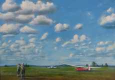 Snoopy goes flying, oil, 20 x 16 ins